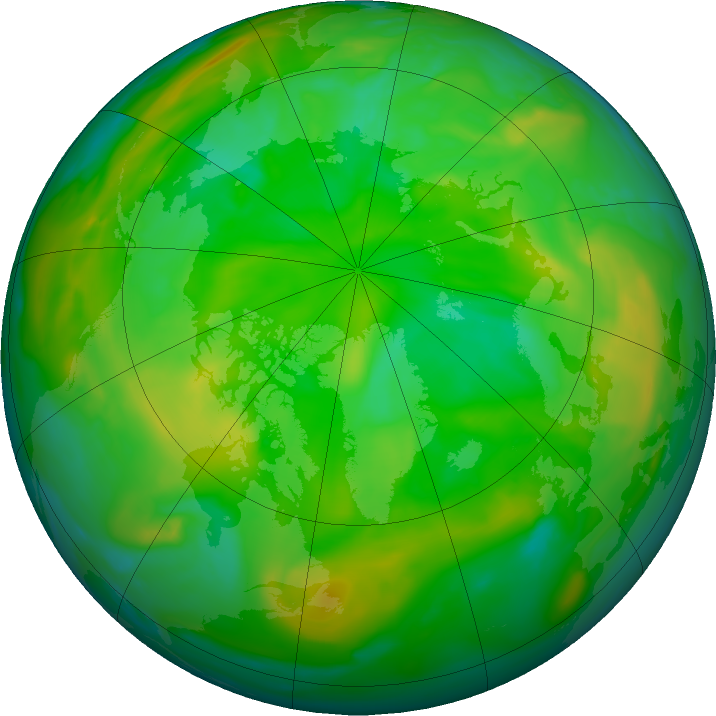 Arctic ozone map for 10 July 2019